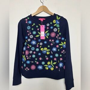 Lilly Pulitzer Floral Embroidery Sweatshirt Size XS